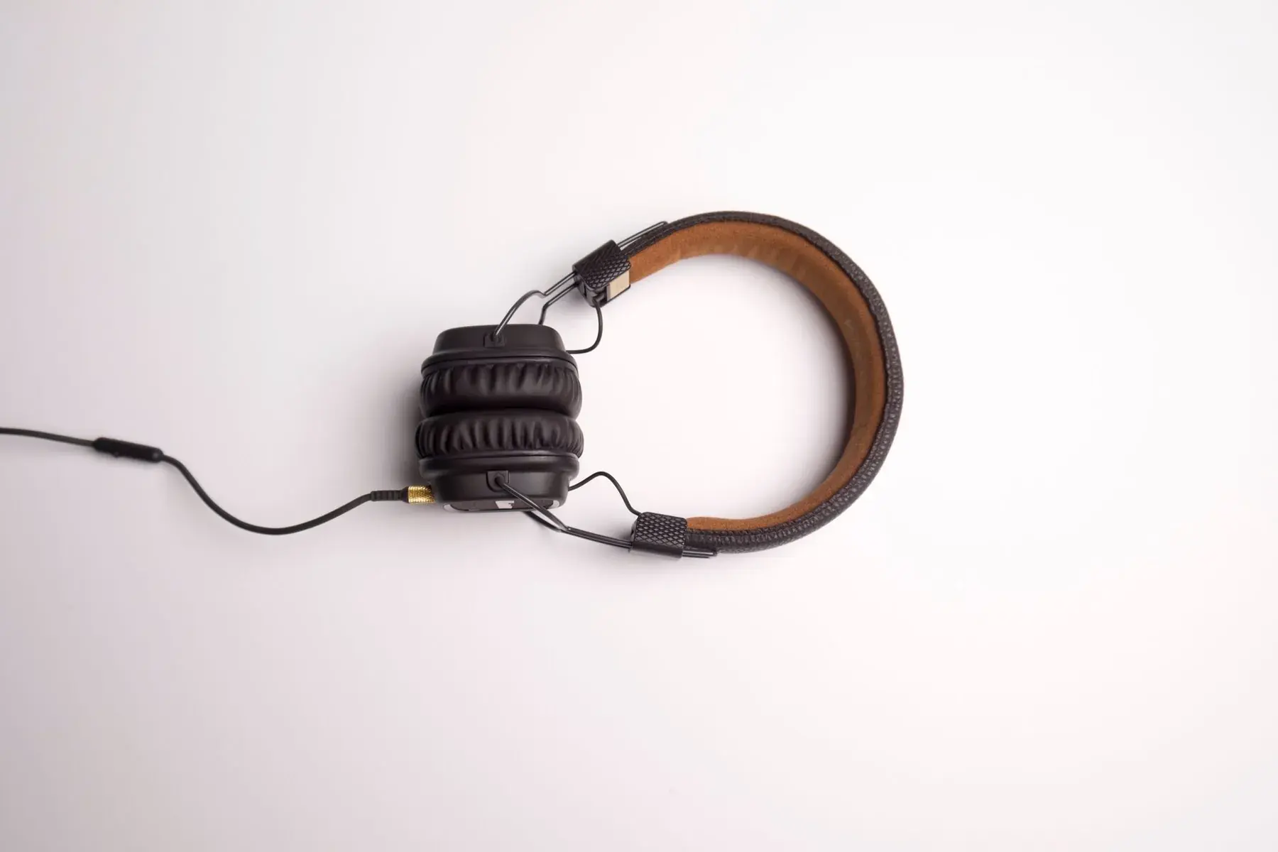 Headphones on a white background.